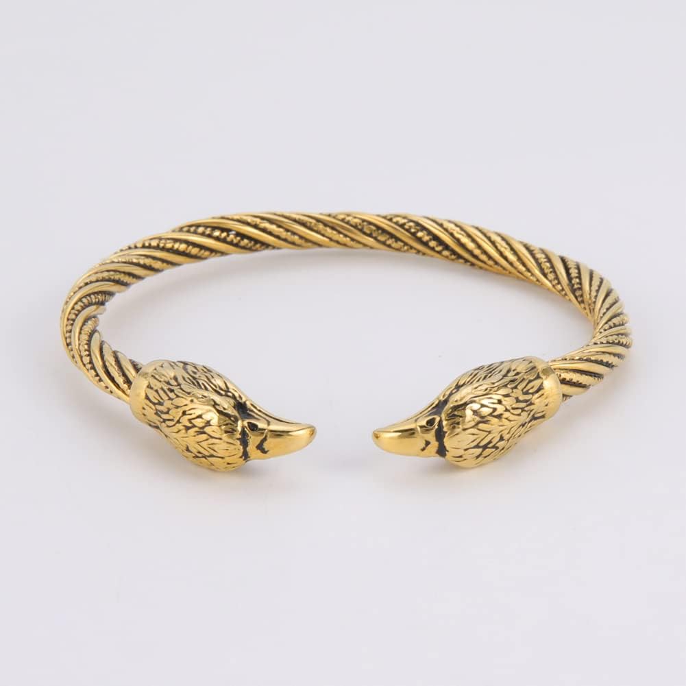 kkjoy Viking Bracelet for Men Stainless Steel Animal Head Screw Teen Cuff Bangle Norse Biker Nordic Pirates Amulet Jewellery