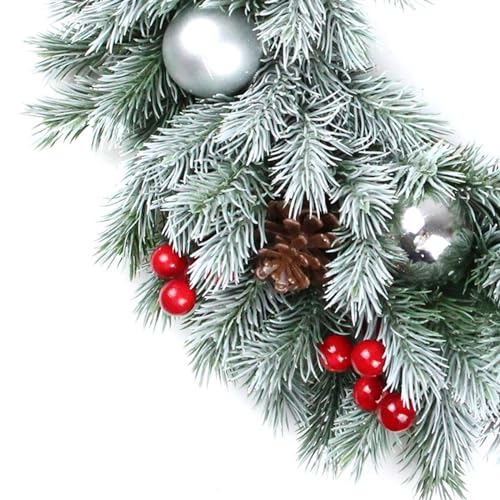 Couronne de Noël pour porte extérieure et maison lot de 2 - 2