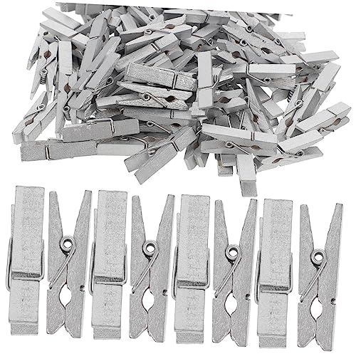 MUCKLILY 100pcs Small Wooden Photo Clips Natural Clothespins for DIY Crafts Memo Cards Wall Decor Lightweight and for Organizing Pictures and Adding Rustic Charm