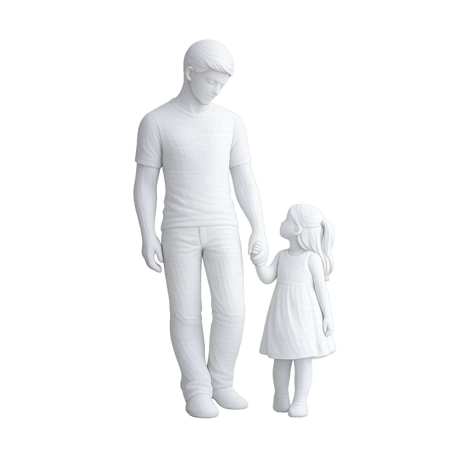 Virelynx Father and Daughter Figurines – Dad Daughter Statues Warm Hand-Holding Design, Sculpted Figures Gifts for Father's Day