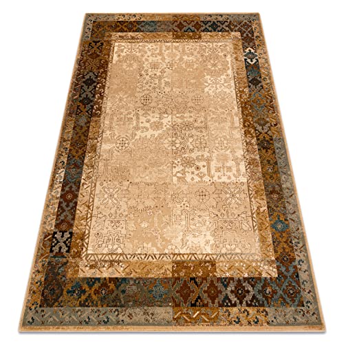 rugsx Alfombras de Lana, alfombras Tradicionales, para el Dormitorio, el salón Omega LUMENA Camello 66x100 cm