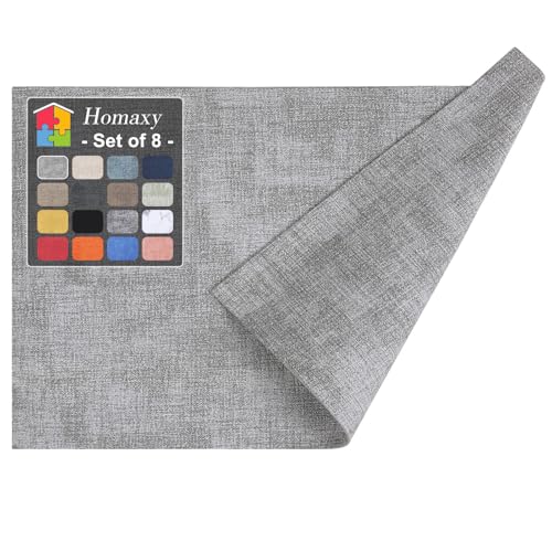 Homaxy Faux Leather Heat Resistant Placemats (Set of 8)