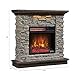 duraflame® Wall Mantel Electric Fireplace with Remote Control, Smoky Gray Stone