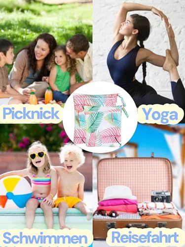 TRASUN Wetbag Kindergarten Nasstasche Windel Taschen Schwimmsachen Nassbeutel Nasse und Trocken Wickeltasche 2er Wasserdicht Waschbar… – Ansicht 6