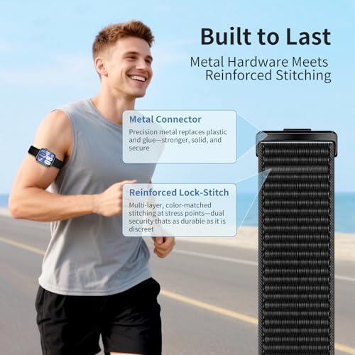 chinbersky Nylonowa pętla sportowa na bicepsy, na ramię, na kostkę, kompatybilna z Huawei Watch Fit 3/Fit 4/4 Pro, materiałowa, regulowana, sportowa bransoletka / pasek na kostkę do Huawei Watch Fit3