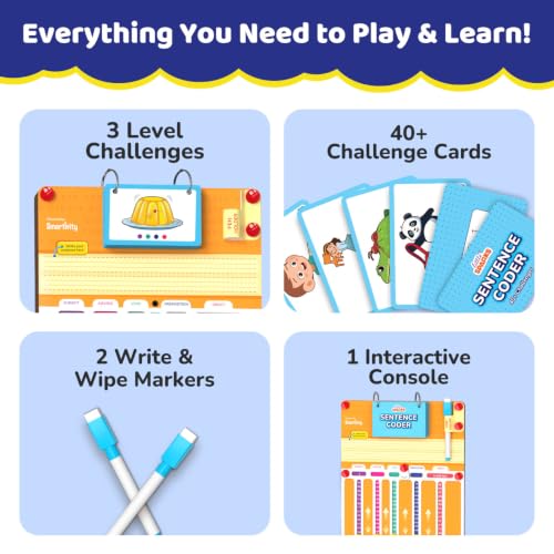 Image of Smartivity Sentence Building Learning Game for Kids 6-10 Years I 100+ Sentences, Learn Parts of Speech I Educational Birthday Gift for Boys & Girls Ages 6,7,8,9,10 Years, Travel Friendly
