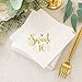 Crisky 3-Ply Sweet 16 Cocktail Napkins for 16th Birthday Decorations Candy Table Decor, Beverage Napkins Sweet 16 Birthday Supplies, 50 Pcs, Gold, 4.9
