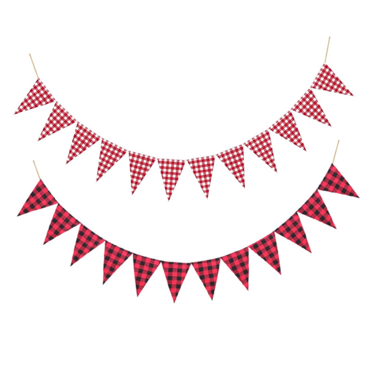 Yardwe 3piezas Banderín Decorativo De Cuadros Rojos y Para Fiestas Cumpleaños y Decoraciones Navideñas