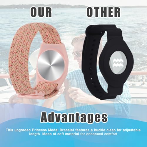 Image of PEUTIER 4pcs Holder for Princess Cruise Medallion, Adjustable Braided Wristband Bracelet for Princess Medallion Holder Accessories Comfortable & Breathable Watch Band fit Men Women