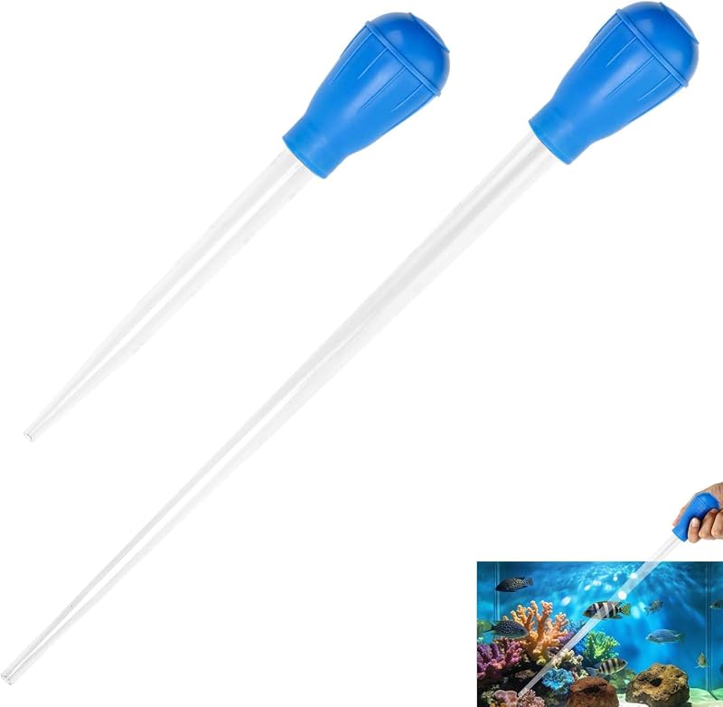 Lot de 2 pipettes de 30 ml et 50 ml avec ballon, pipettes pour changement d'eau, alimentation des coraux