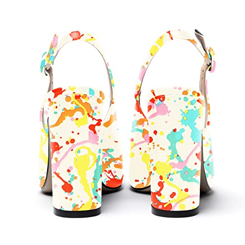 WAYDERNS Women's Matte Adjustable Strap Slingback Pointed Toe Buckle Ankle Strap Fashion Party Block High Heel Pumps Shoes 4 Inch4