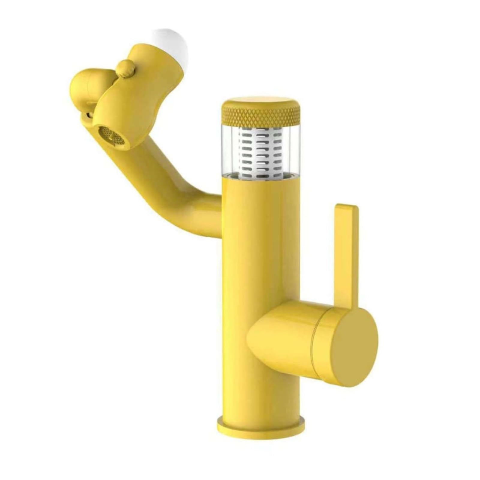 Robotic Arm Bathroom Faucet, 304 Stainless Steel Basin Mixer with LED Display, Undermount Tap,Safe and Reliable(Giallo)