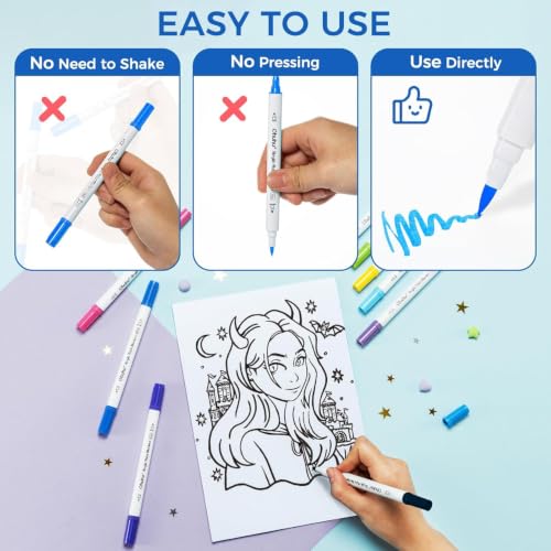 Image of Ohuhu Acrylic Paint Markers 120 Colors Brush & Dot Acrylic Markers - Akaka