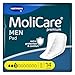 Price comparison product image MoliCare Premium Men Pad 3 Drops Discreet Incontinence Pads for Men, Protection for Light Leaks with Anti-Leak Guards, Instant-Dry Feeling, Advanced Skin Protection, 14 Pieces
