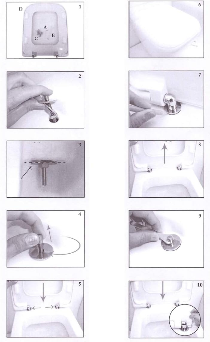 MASTERBRICO Sedile WC per Copriwater Ceramica Cielo Shui in Termoindurente Bianco – Ricambio Parte Inferiore Asse Originale Chiusura Classica - Made in Italy