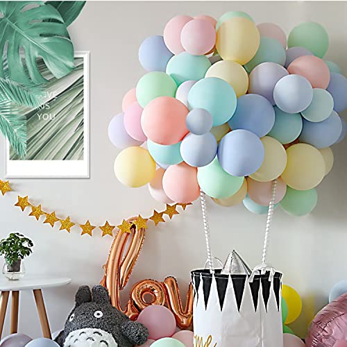 Image of 12 Inch Pastel Orange Balloons, 50 Pcs Latex Helium Macaron Balloons for Kid's Birthday Party, Baby Shower, Wedding, Graduate Party Decorations