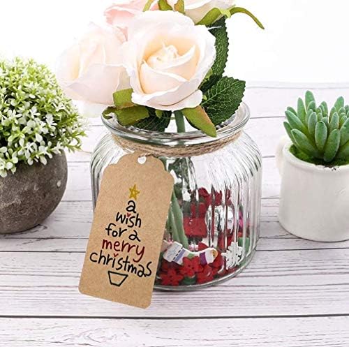 Large Gift Tags,50 PCS Kraft Tags Christmas Tags for Wedding Brown DIY Rectangle Craft Hang Tags with Free Natural Jute