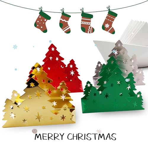 Lysenn Christmas Napkin Holder for Tables - Tissue Dispenser for Kitchen Countertop - Upgraded Sturdy Stainless Steel - Storage and Organization for Multiple Sizes - 6.3 x 4.8 x 2.5 inches - Gold