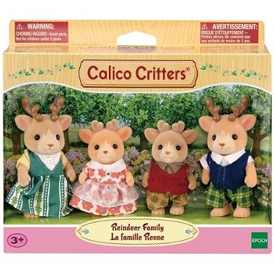 Calico Critters Reindeer Family, Set of 4 Collectible Doll Figures