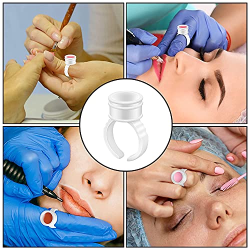 Onlyfu 400Pcs Tattoo Rings Cups Disposable Adhesive Makeup Rings Eyelash Extension Glue Rings Holder Tattoo Ink Pigment Ring For Eyelash Extension Nail Art (400, Pcs) #TOP6