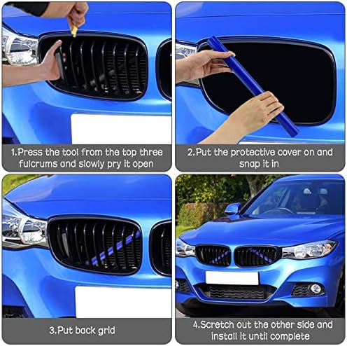 2PCS Grille Insert Trims Stripe, Kikuo Blue Front Grille Trim Stripes Cover Compatible Guard Insert with_B-m_w-1 2 3 4 Series, F20 F21 F40 F22 F23 F24 F44 F30 F31 F34 F35 F32 F33 F36 G29