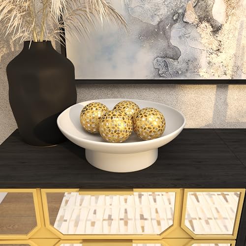 Woodland Imports 24010 Fabulously Designed PVC Glass Gold Mosaic Orb, Set of 4 by deco 79 - Used condition - Image 9