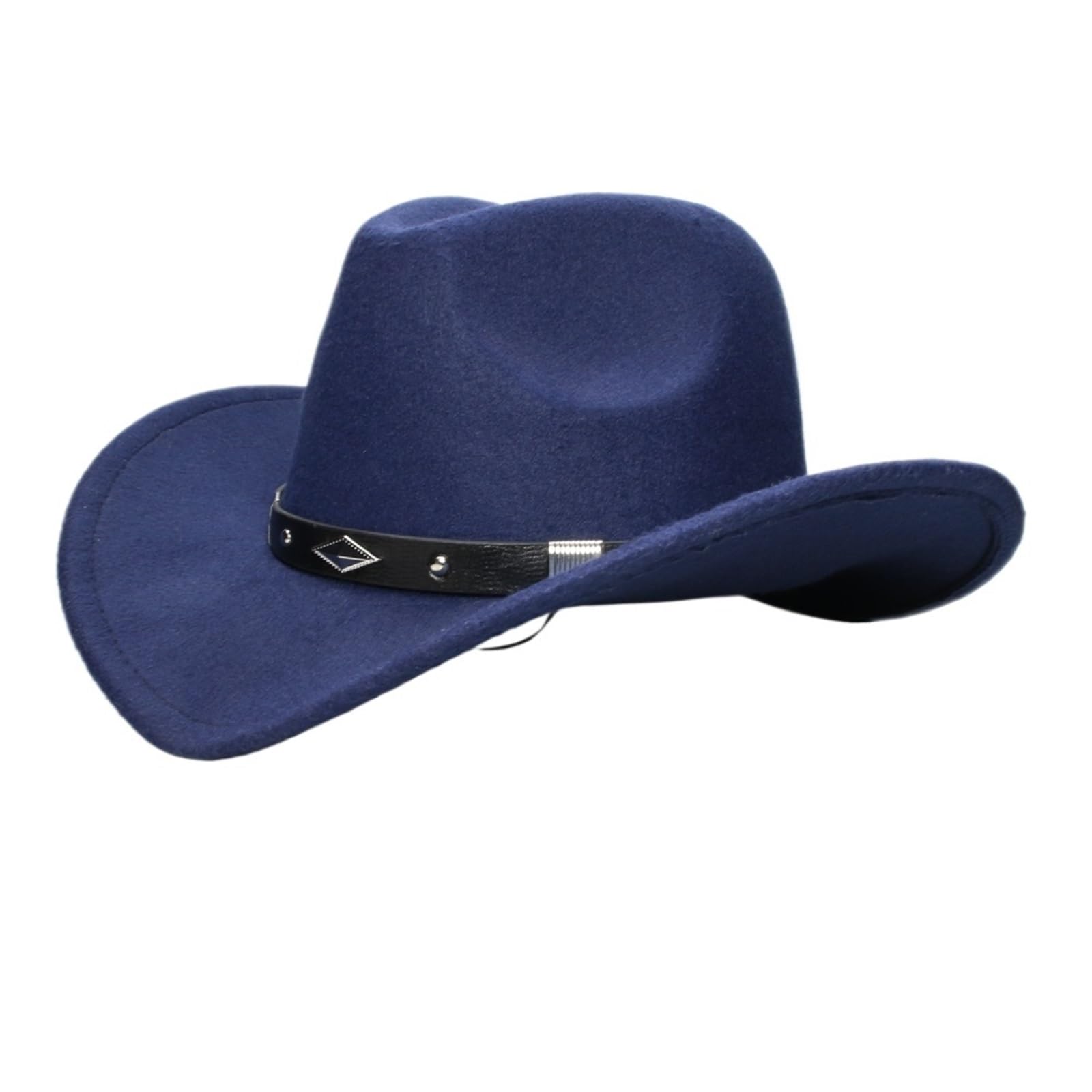 vrfvsdasAAS Cowboy Hat Retro Geometry Parent-child Unisex Wide Brim Cowboy Western Hat Cowgirl Bowler Cap 61cm/57cm/54cm(Blue,6.625)