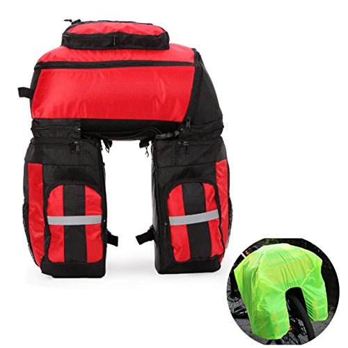 Vitalite-70L Sacoche à vélo Sacoches porte-bagages vélo Double Face sac Pannier , Red