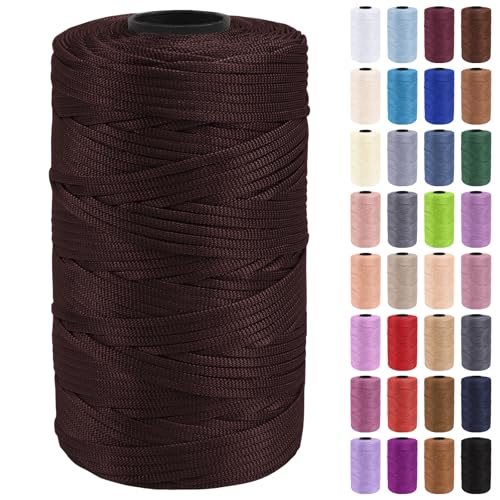 Uiopa Hilo Macrame 3mm x 200m Cuerda Macrame Polipropileno Plano Hilo de Ganchillo para Bolsos a Crochet, Bolso de Mano, Sombrero, Manualidades, Envolver Regalo, Proyecto de Bricolaje