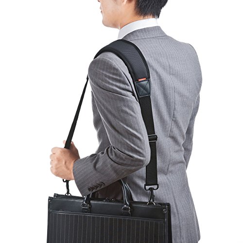 サンワサプライ AIRセルショルダーベルト(カーブタイプ) バッグ用 肩掛け 負担軽減 BAG-BELT4N ブラック