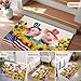 Xibuciein Independence Day Felt Area Rug with Dotted Non-Slip Backing, U.S. Flag Themed Farm Pig Rustic Farmhouse Sunflower Natural Floor Mat for Living Room Bedroom Office, 60x90cm, Rectangle
