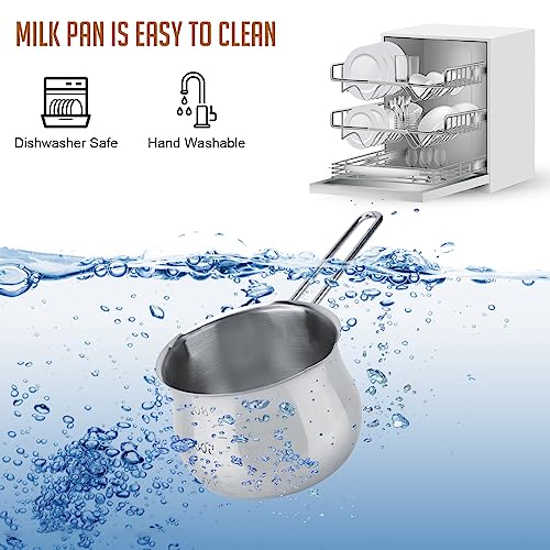 Butter Melting Pot, 28 OZ/800 ml Stainless Steel Small Pot, 304 Stainless Steel Butter Warmer Pan, Small Sauce Pan for Stove Top, Chocolate Melting, Coffee Tea Soup Warming by Pilipane - Used condition - Image 3