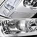 HK5 Chrome Housing Clear Lens DRL LED Headlight 2 Pieces Compatible with 2003-2007 Honda Civic, 2004 2005 2006 (Clear Reflector)