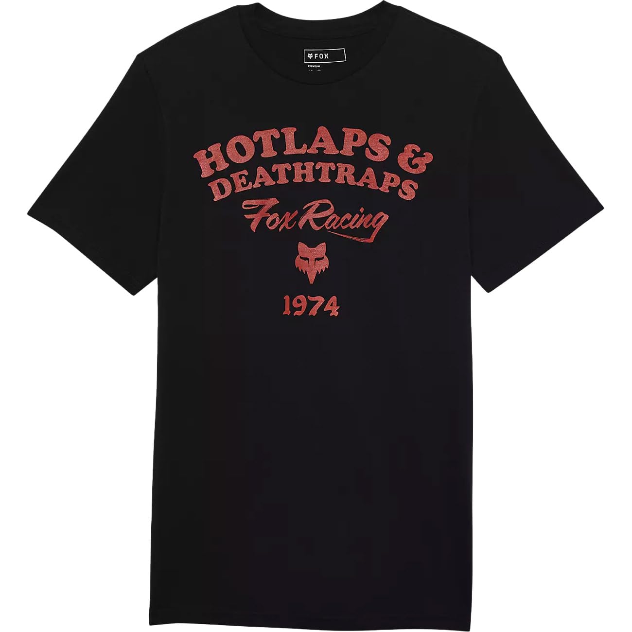 Fox Unisex-Adult T-Shirt HOTLAPS PREM Tee Black M