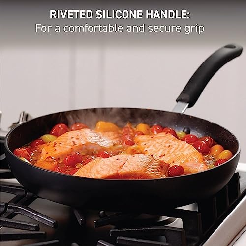 T-fal Ultimate Hard Anodized Nonstick Fry Pan Set 2 Piece, 10, 12 Inch, Oven Broiler Safe 400F, Cookware, Pots and Pans Set Non Stick, Kitchen Frying Pans, Cooking Skillets, Dishwasher Safe, Grey - 4