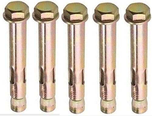AHC K-ZYSLALB12130B5 M12 x 130 mm Loose Bolt Sleeve Anchor - Zinc/Yellow (Pack of 5), Zinc & Yellow, M12 12mm x 130mm