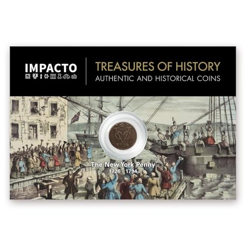 IMPACTO COLECCIONABLES | The First New York Penny Coin and American Coin Treasure | Authentic Penny Duit 1726–1794 | Colonial America Collectible Verified & Certified Historical