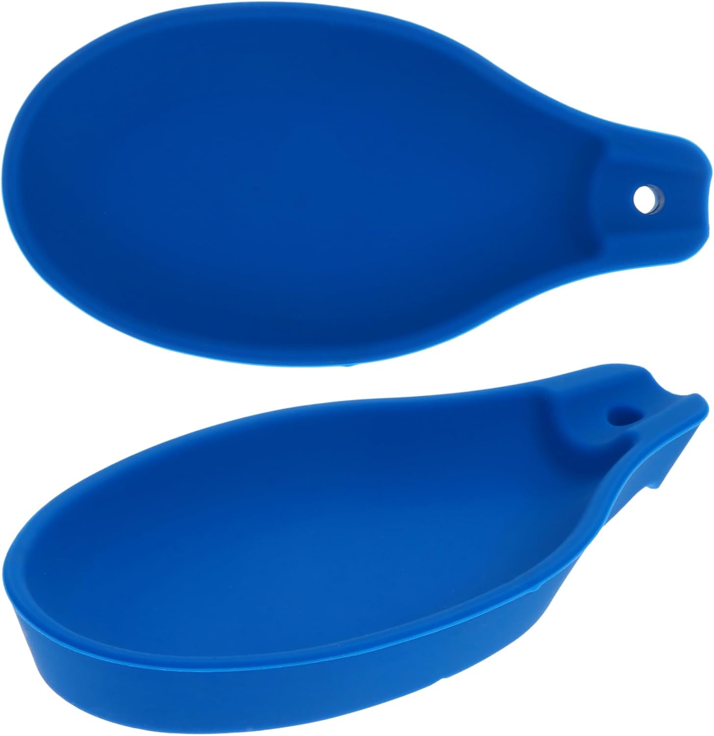 Silicone Spoon Rest Holder 2Pcs Stackable Heat Resistant Blue