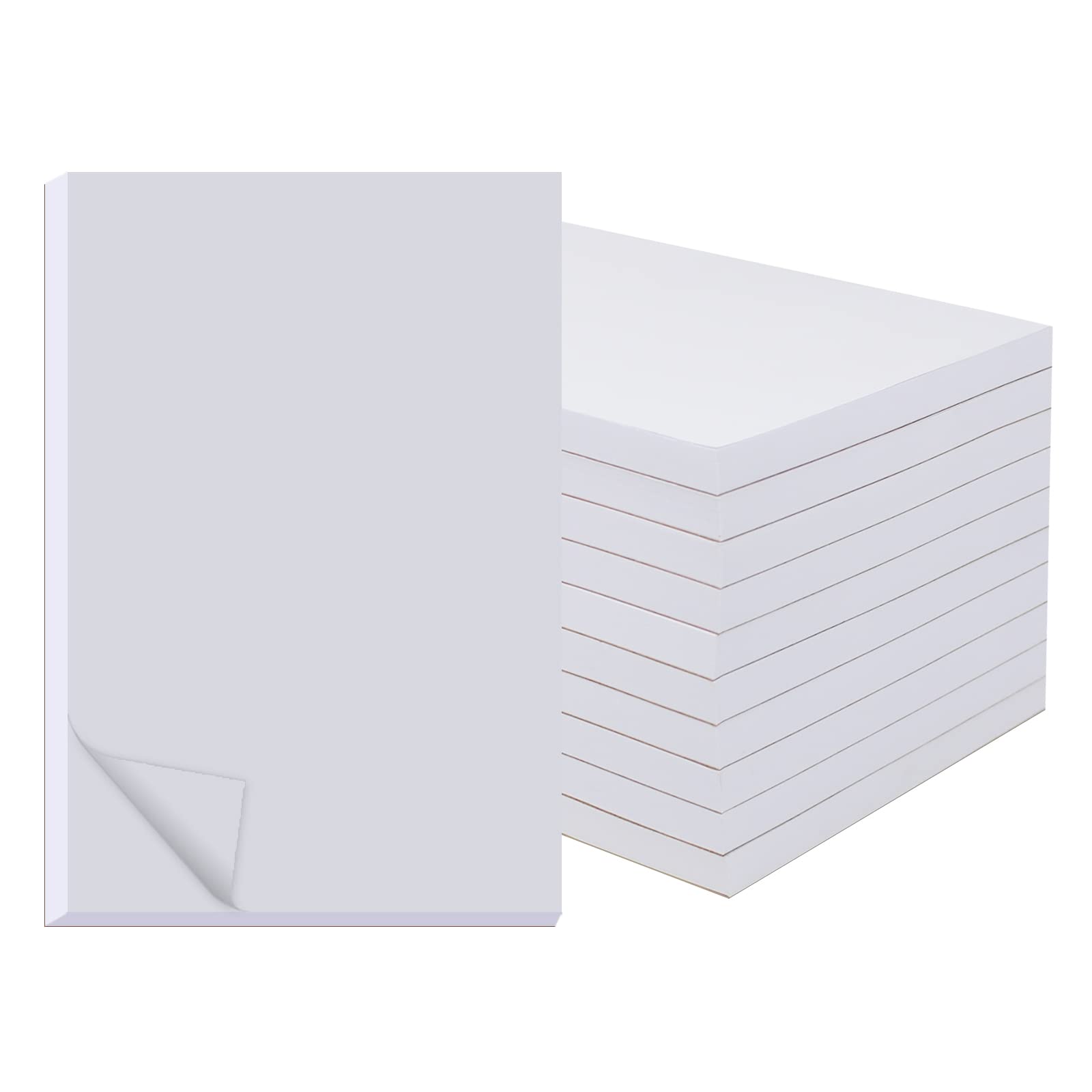 10 Pack Memo Pads 5.5x8.5 Inch, White Note Pads -Scratch Pads - Writing pads, 100 Sheets Each Pad