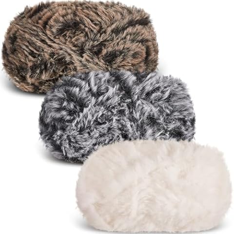 Threlaco 3-Color Faux Fur Yarn Skeins Cover