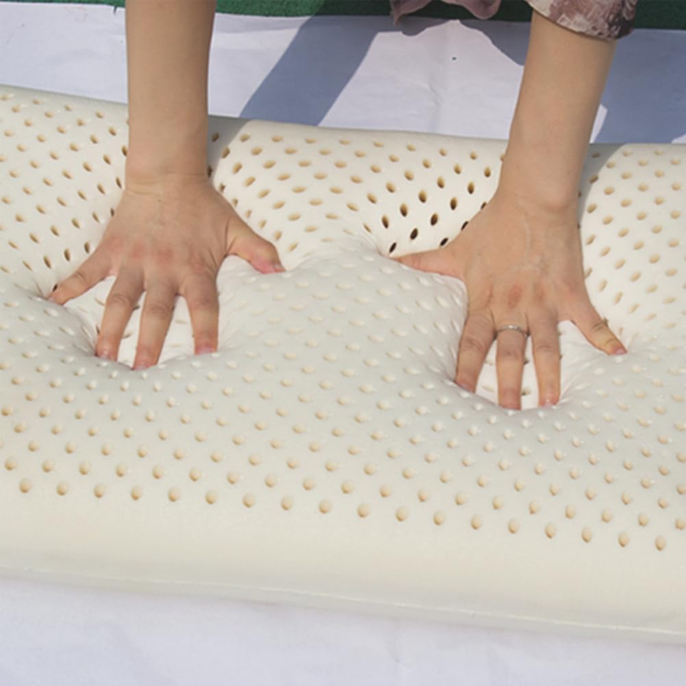 Almohada de látex natural para adultos, almohada de dormir para dormir de lado, de espalda y boca abajo, extra suave con funda de algodón transpirable extraíble