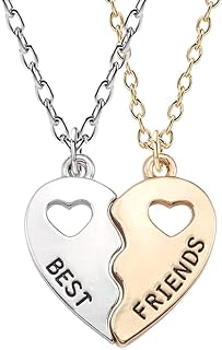 Birthday Christmas Gifts for Best Friend Bff Friendship Necklaces for 2 Best Friends Matching Heart Necklace for Women Friends Gift