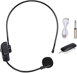 Microphone System Mic Headset UHF, Handheld and Headset Rechargeable Mic Voice Amplifier with Receiver for Teaching, Stage Speakers, Tour Guides, etc.