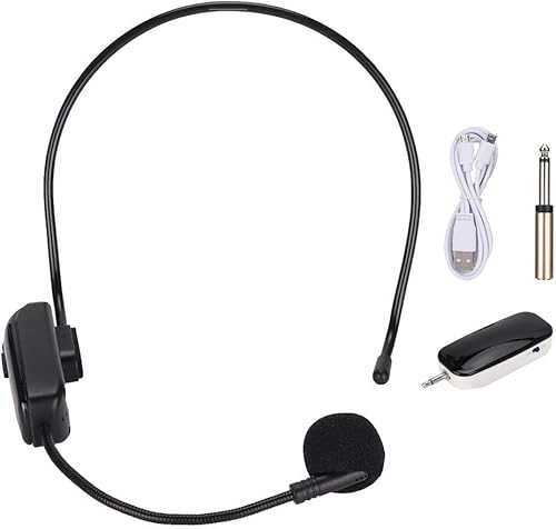 Oumij UHF-Funkmikrofon-Headset Funkmikrofon-Mikrofon fA r das Unterrichten von BesprechungsfA hrern  Standard-Audiokonverter 3 5 bis 6 35  Abschaltfunktion fA r geringen Stromverbrauch