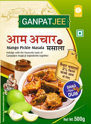 Ganpatjee Mango pickle masala 500g | Aam Achar masala for 2.5kg mango | Readymade masala Nothing to Add (B0B3N5D4WY) Amazon Price History, Amazon Price Tracker