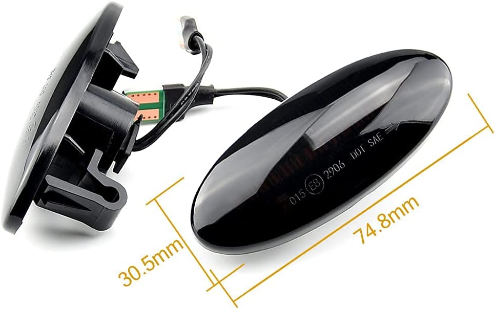 1 pair Front Fender Marker Lights Dynamic LED Side Markers Compatible with Nis-san Qash-qai Du-alis Ju-ke Mic-ra Ma-rch Mi-cra No-te X-Trail Sequential Blinker Lamp