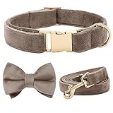 Uiopa Hundehalsband mit Namen und Telefonnummer, Halsband Hund Personalisiert auf Metall Steckverschluss, Verstellbare Hundehalsbänder für Kleine Große Hunde, Hundeleine und Fliege Erhältlich