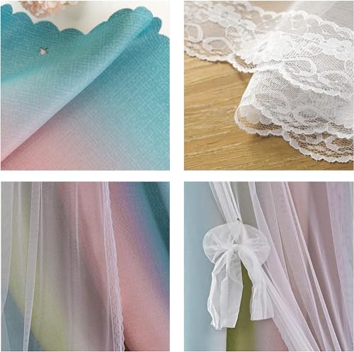 Image of Room Darkening Stars Curtains 2 Layers Drapes Elegent Room Decor Kids Curtains for Girls Bedroom Window Panels Living Room Divider 63 72 84 96 108 inches Long (Baby Pink Blue, W52 X L63)