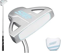 Mallet Putters for Junior Golfers, Right Handed Golf Push Rod for Kids Height 51-69'', Practice Pole with Golf Headcover (54-57'')