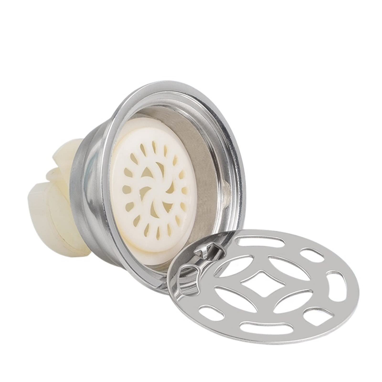 Copertura for scarico a pavimento in acciaio inossidabile 304-6,2 cm, antiodore, antiriflusso, con filtro for capelli, for bagno/lavandino/balcone